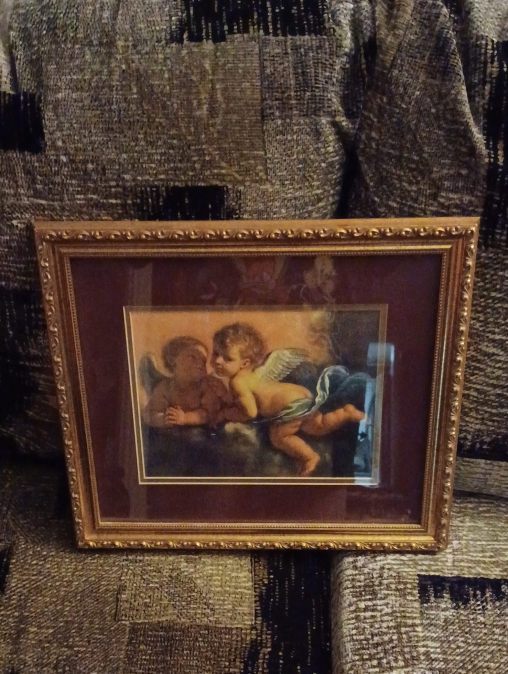4/$80 Cherub Wall Art Print in Gold Frame
